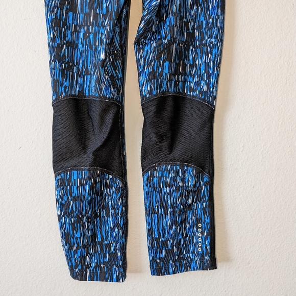 Nike Dri Fit Blue Patterned Capri Mesh Leggings XS - Picture 7 of 10
